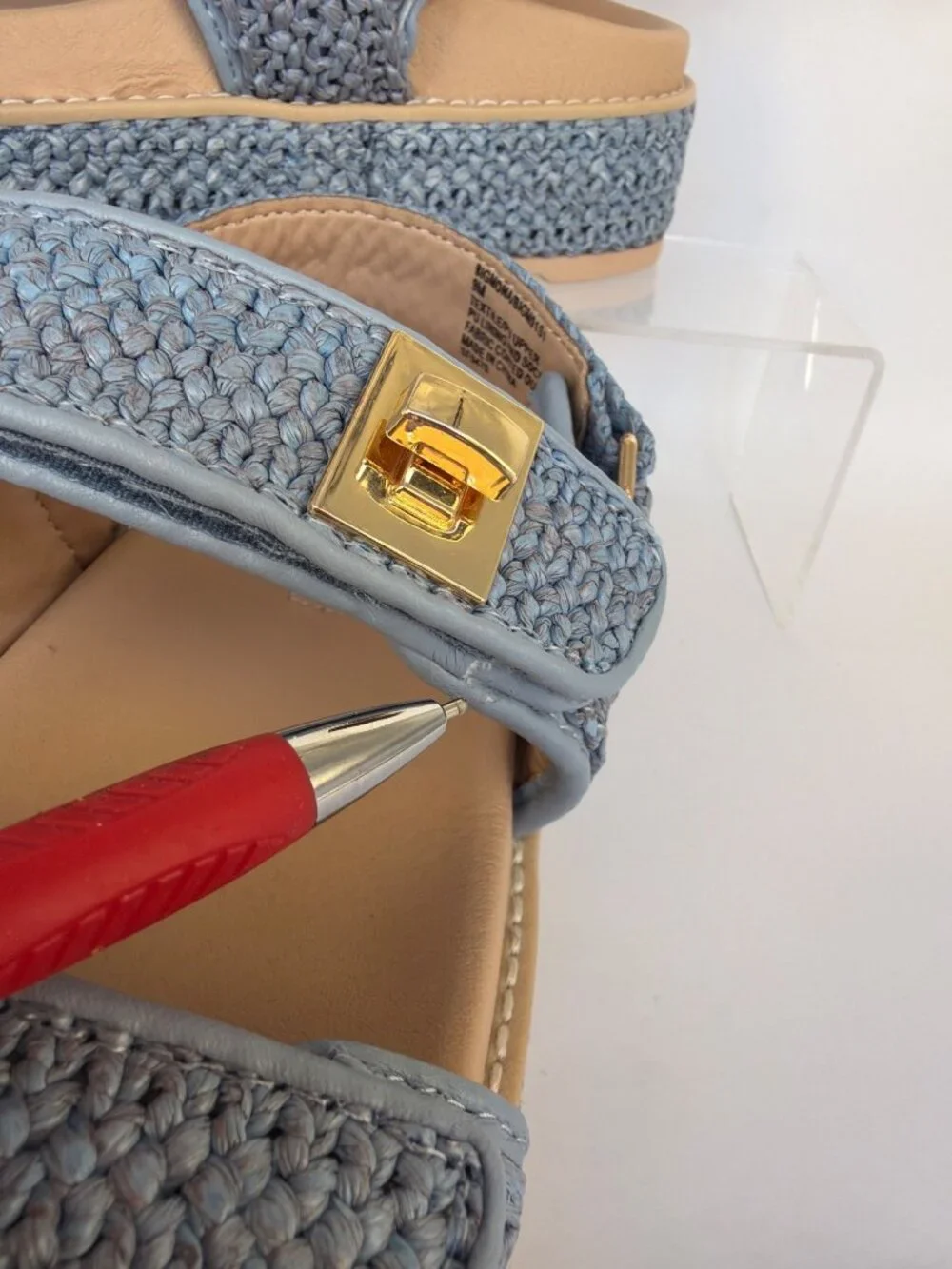 Steve Madden Blue Bigmona Platforms Raffia Sandals Women Size 9